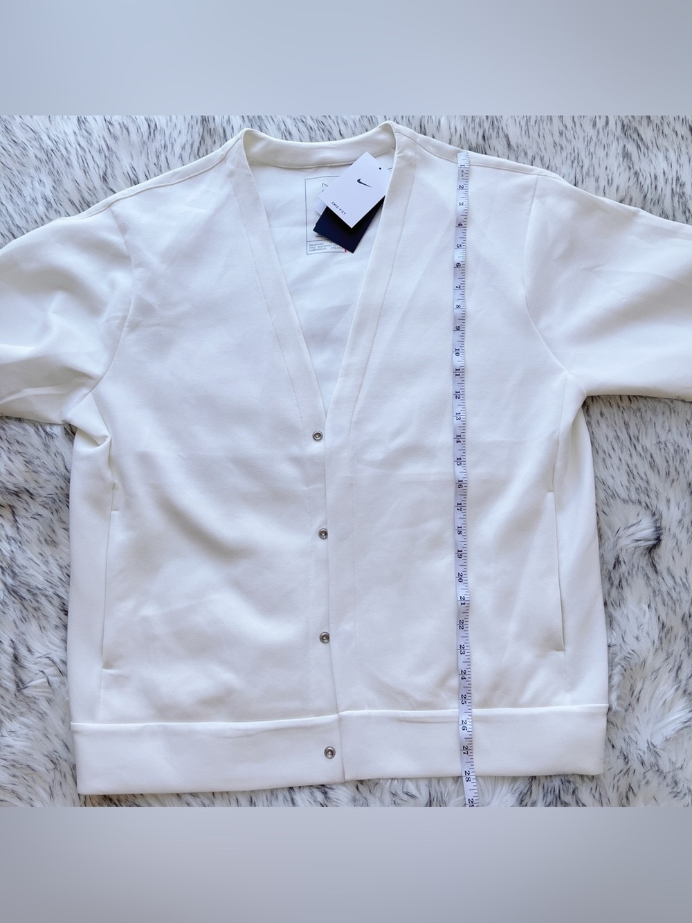 Nike 24/7 Impossibly Soft Cardigan Top Bone White - Picture 4 of 8